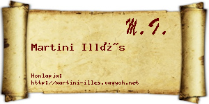 Martini Illés névjegykártya